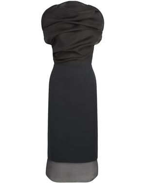 Voranida Silk Rhea Midi Dress - Black