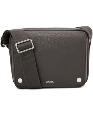 Loewe Medium Leather Pebble Messenger Bag - Black