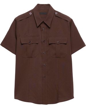 Prada Technical Short-Sleeve Shirt - Brown