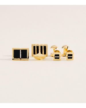 Tateossian Diamond And Onyx Cufflinks And Studs Set - Natural