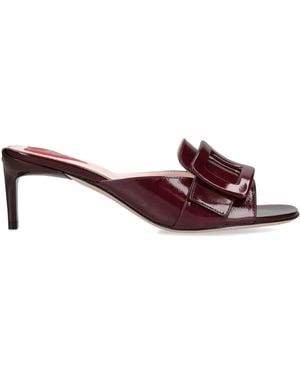 Roger Vivier Patent Leather Viv' Canard Mules 55 - Purple