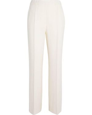 Nomadissem Wool-Sik-Linen-Blend Tan Pants - White
