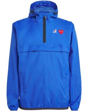 COMME DES GARÇONS PLAY X K-Way Nylon Water-Resistant Half-Zip Jacket - Blue