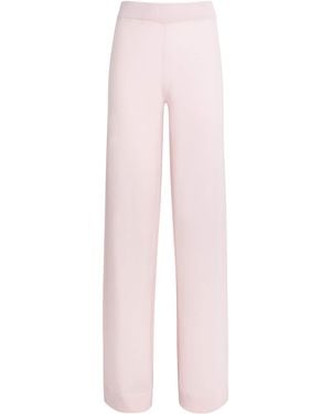 Allude Virgin Wool-Cashmere Straight Trousers - Pink