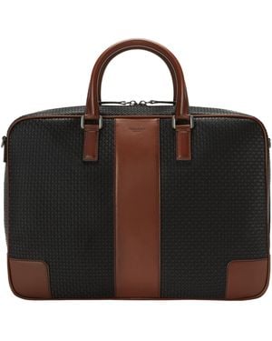 Serapian Canvas City Briefcase - Black