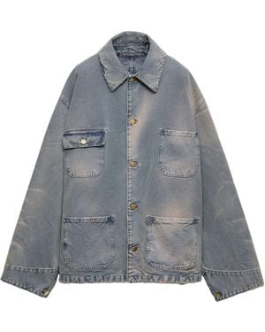 Prada Blouson Denim Jacket - Grey