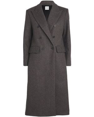 Sandro Wool-Blend Double-Breasted Coat - Grey