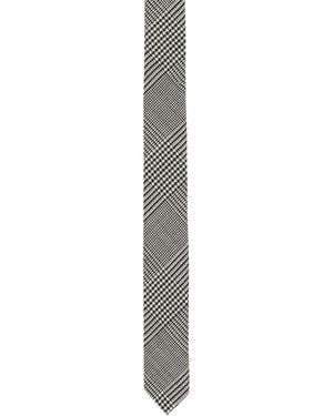 Balmain Virgin Wool-Blend Prince Of Wales Tie - White