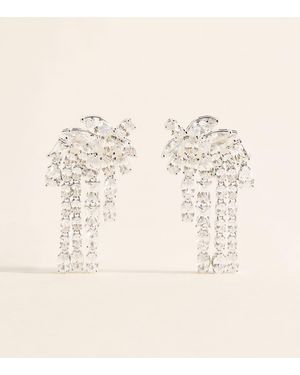 Self-Portrait Crystal Embellished Earrings - Natural