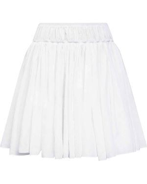 Alaïa Cotton-Linen Ruffle Mini Skirt - White