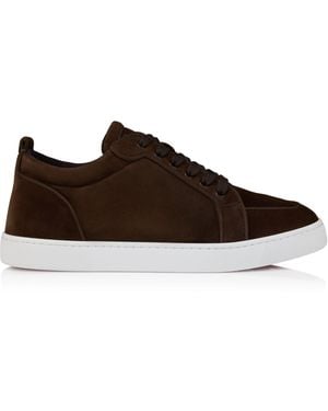 Christian Louboutin Rantulow Orlato Suede Trainers - Brown