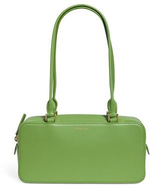 Veronica Beard Leather Boxy Shoulder Bag - Green
