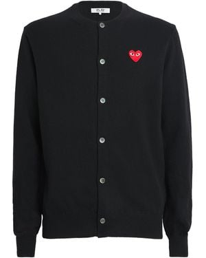 COMME DES GARÇONS PLAY Wool Heart Cardigan - Black