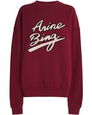 Anine Bing Chenille-Logo Miles Sweatshirt - Red