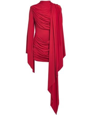 De La Vali Draped Persia Mini Dress - Red