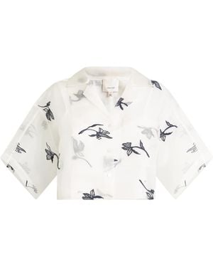 Cinq À Sept Silk Embroidered Heligan Shirt - White