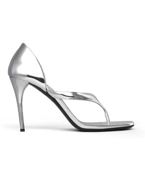 Alaïa Laminated Leather Infradito Sandals 90 - White