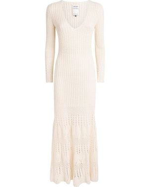 Escvdo Crochet Reflejo Midi Dress - White