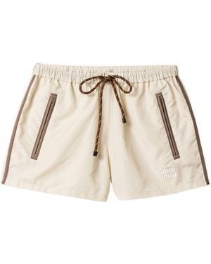 Miu Miu Technical Drawstring Shorts - Natural