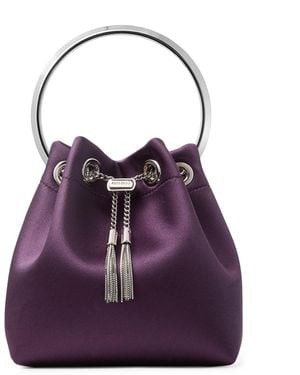 Jimmy Choo Bon Bon Satin Top-Handle Bag - Purple