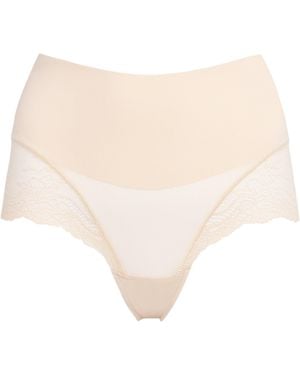 Spanx Lace Supersmooth Undie-Tectable Hi Hipster Briefs - Natural