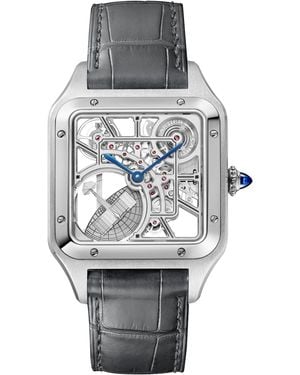 Cartier Stainless Steel Santos-Dumont Skeleton Watch - Grey