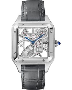 Cartier Stainless Steel Santos-Dumont Skeleton Watch - Grey
