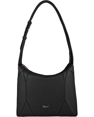 Chopard Grained Calfskin Diamond Shoulder Bag - Black