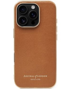 Aspinal of London Leather Iphone 16 Pro Case - Brown