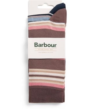 Barbour Cotton-Blend Summer Stripe Socks - Pink