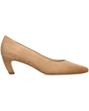 Gabriela Hearst Suede Peggy Heeled Court Shoes 50 - Natural