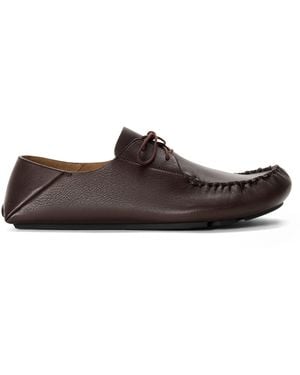 Loewe Leather Rambla Boat Shoes - Brown
