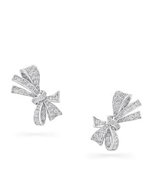 Graff White Gold And Diamond Tilda's Bow Stud Earrings - Metallic