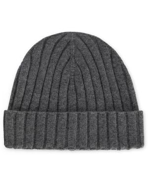 Dolce & Gabbana Cashmere Flat Rib Beanie - Gray