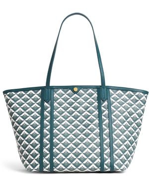 Harrods Coated Canvas Geometric Tote Bag - Blue