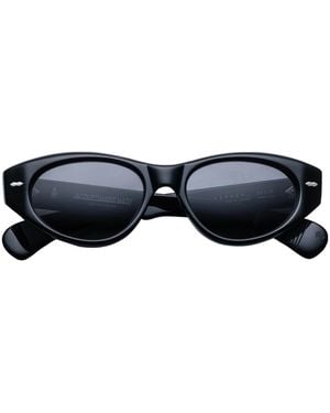 Jacques Marie Mage Krasner Oval Sunglasses - Black