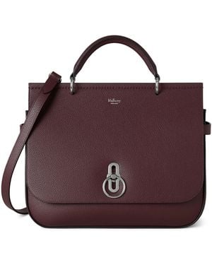 Mulberry Large Leather Amberley Satchel - Purple