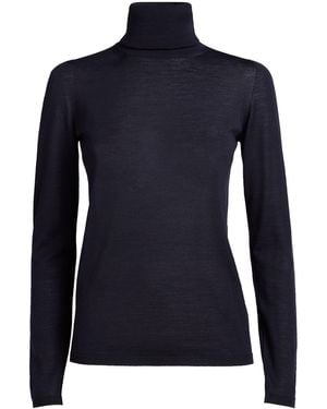 Max Mara Virgin Wool Roll-Neck Sweater - Blue