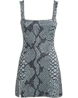 Clio Peppiatt Beaded Medusa Mini Dress - Grey