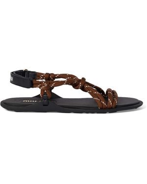 Miu Miu Cord Rivière Sandals - Brown