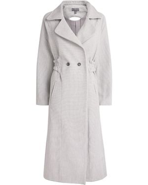 Studio Namnyak Cotton Stripe Taro Trench Coat - Grey