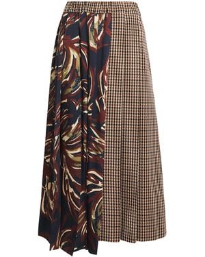 Weekend by Maxmara Pleated Paneled Midi Skirt - Brown