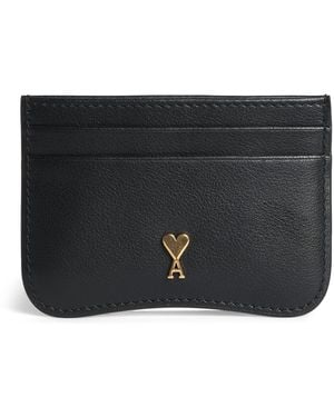 Ami Paris Grained Leather Paris Card Holder - Black