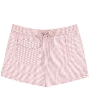 Valentino Check Print Shorts - Pink