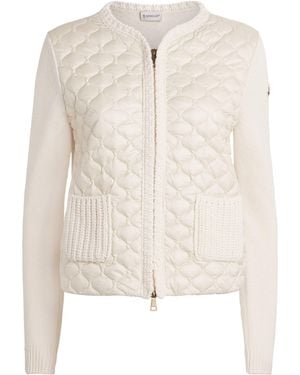 Moncler Quilted Down Cardigan - White