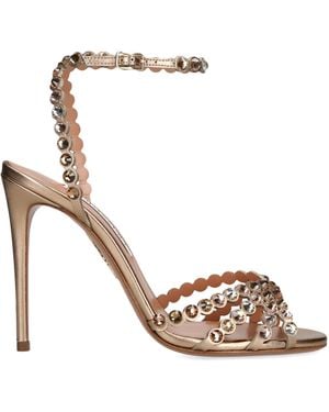 Aquazzura Leather Tequila Sandals 105 - Metallic