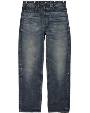 Junya Watanabe Distressed Patchwork Straight Jeans - Blue