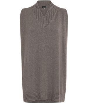 Eskandar Cashmere Crossover Sweater Vest - Gray