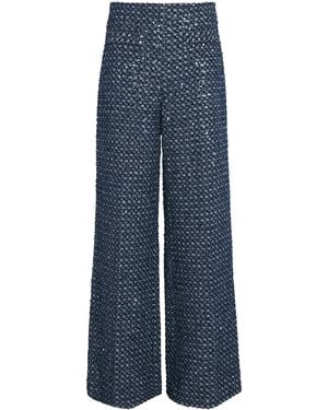 Sandro Sequinned Tailored Trousers - Blue