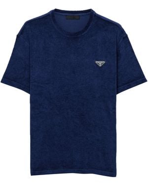 Prada Terry Towelling T-Shirt - Blue